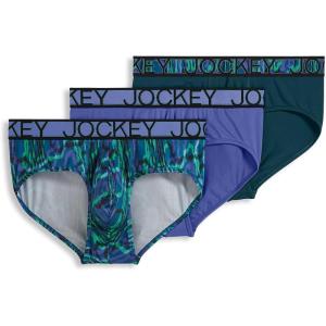 imageJockey Mens Underwear Active Microfiber Brief  3 PackFuture DuskDark PsychedelicOcean Sky