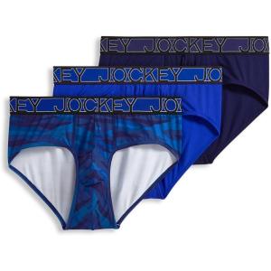imageJockey Mens Underwear Active Microfiber Brief  3 PackMajestic BlueOceanic CamoOutrageous Blue
