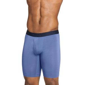 imageJockey Mens Underwear Active Ultra Soft Modal 9quot Long Leg Boxer Brief  3 PackTrue NavyMarina BlueRetro Blue