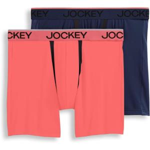 imageJockey Mens Underwear Big Man Chafe Proof Pouch Microfiber 6quot Boxer Brief  2 PackJust Past MidnightTulipa