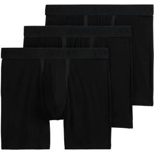 imageJockey Mens Underwear Chafe Proof Pouch Cotton Stretch 6quot Boxer Brief  3 PackBlack Out