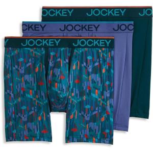 imageJockey Mens Underwear Chafe Proof Pouch Microfiber 6quot Boxer Brief  3 PackFuture DuskEdgelandsOcean Sky