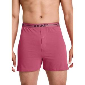 imageJockey Mens Underwear Organic Cotton Stretch 4quot BoxerMalibu Red