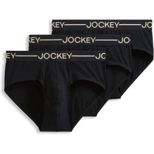 imageJockey Mens Underwear Organic Cotton Stretch Brief  3 PackBlack