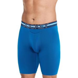 imageJockey Mens Underwear Sport Stability Pouch Microfiber 11quot Quad ShortAzurite Sea