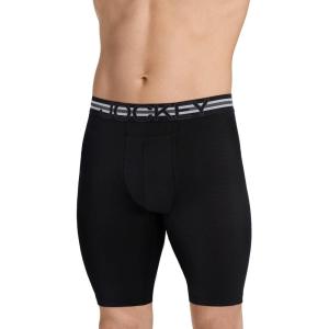 imageJockey Mens Underwear Sport Stability Pouch Microfiber 11quot Quad ShortBlack