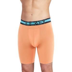 imageJockey Mens Underwear Sport Stability Pouch Microfiber 9quot Long Leg Boxer BriefBeach Bonfire