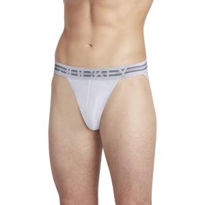 imageJockey Mens Underwear Sport Stability Pouch Microfiber Jock StrapDiamond White
