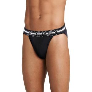 imageJockey Mens Underwear Sport Stability Pouch Microfiber String BikiniBlack Out