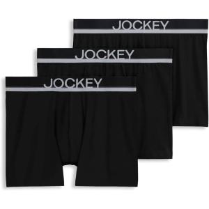 imageJockey Mens Underwear True Style 4quot Trunk  3 PackBlack Night