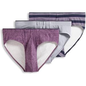 imageJockey Mens Underwear True Style Bikini  3 PackHikerGrey DoveCapeline Stripe