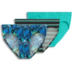 imageJockey Mens Underwear True Style Bikini  3 PackOmbre TropicsTeal BreezeVivid Stripe