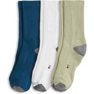 imageJockey Womens Socks Crew Sock 3 PackCeladon on Light GreyWhite on Light GreyMajolica Blue on Light Grey