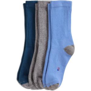imageJockey Womens Socks Crew Sock 3 PackLight Grey HeatherMajolicaDella Blue