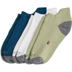 imageJockey Womens Socks Made in America Low Cut Tab Socks  3 PackCeladon on Light GreyWhite on Light GreyMajolica Blue on Light Grey