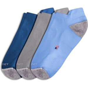 imageJockey Womens Socks Made in America Low Cut Tab Socks  3 PackLight Grey HeatherMajolicaDella Blue