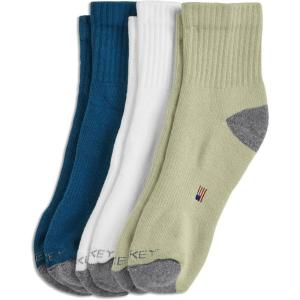 imageJockey Womens Socks Made in America Quarter Socks  3 PackCeladon on Light GreyWhite on Light GreyMajolica Blue on Light Grey
