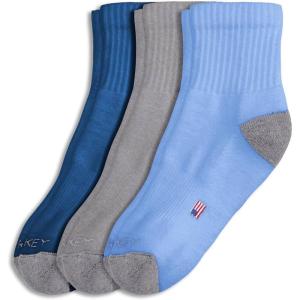 imageJockey Womens Socks Made in America Quarter Socks  3 PackLight Grey HeatherMajolicaDella Blue