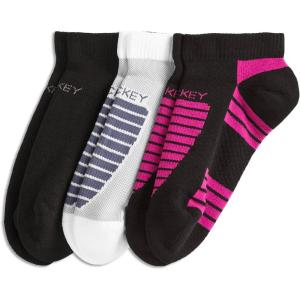imageJockey Womens Socks Sport LowCut Socks  3 PackBlackWhite on Light GreyBlack on Fuchsia