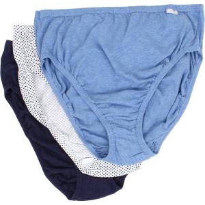 imageJockey Womens Underwear Classic Brief  3 PackDeep Blue HeatherDeep Blue DotSea Blue Denim Heather