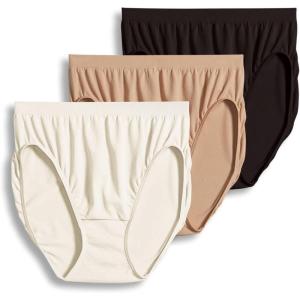 imageJockey Womens Underwear Comfies Microfiber French Cut  3 PackBlackIvoryLight