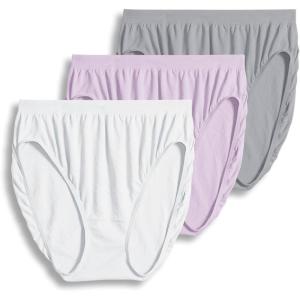 imageJockey Womens Underwear Comfies Microfiber French Cut  3 PackWhitePink PearlGrey