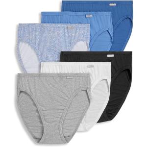 imageJockey Womens Underwear Elance French Cut  6 PackSpiraling ShellsPicasso BlueTrue BlueWhiteGrey HeatherBlack