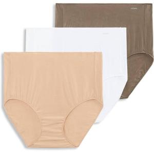 imageJockey Womens Underwear No Panty Line Promise Tactel Brief  3 PackWhiteLightDeep Beige