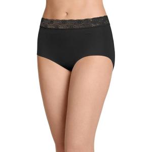 imageJockey Womens Underwear No Panty Line Promise Tactel Lace Hip BriefBlack