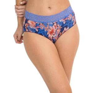 imageJockey Womens Underwear No Panty Line Promise Tactel Lace Hip BriefStephanie Floral