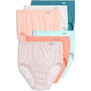 imageJockey Womens Underwear Plus Size Elance Brief  6 PackPeach Garden GeoEcho BlueParadise PeachWhiteTeal SlatePeach Fuzz