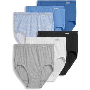 imageJockey Womens Underwear Plus Size Elance Brief  6 PackSpiraling ShellsPicasso BlueTrue BlueWhiteGrey HeatherBlack