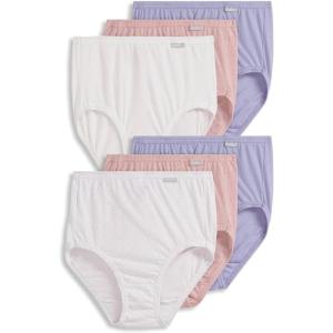 imageJockey Womens Underwear Plus Size Elance Brief  6 PackTango DotViolet VeilCoral Mist HeatherWhiteViolet VeilCoral Mist Heather