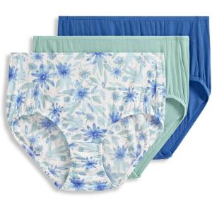 imageJockey Womens Underwear Supersoft Breathe Brief  3 PackBlack Eyed SusanTrue BlueCeladon Zen
