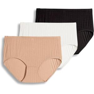 imageJockey Womens Underwear Supersoft Breathe Brief  3 PackBlackIvoryLight