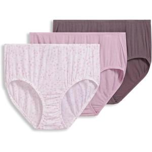 imageJockey Womens Underwear Supersoft Breathe Brief  3 PackMauve Layered Floral SprigSmokey PurpleTwilight Sands