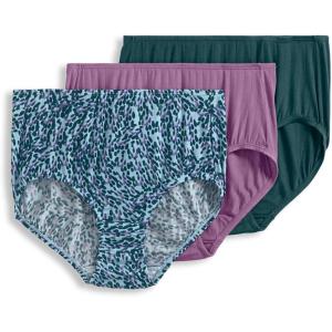 imageJockey Womens Underwear Supersoft Breathe Brief  3 PackNoisy PrintSilver PlumCactus Pine