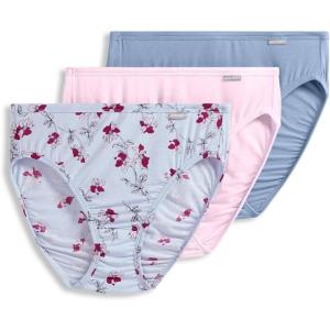 imageJockey Womens Underwear Supersoft French Cut  3 PackDreamy Blue Floral MusingsPink PearlShower