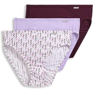 imageJockey Womens Underwear Supersoft French Cut  3 PackFerris White ChevronSheer LilacDeep Sangria