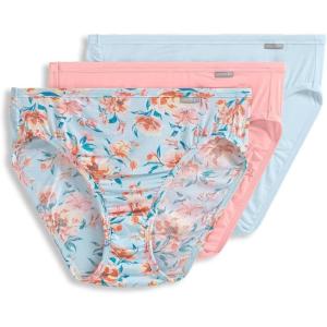 imageJockey Womens Underwear Supersoft French Cut  3 PackFormal Light Blue FloralSunrise PeachEcho Blue