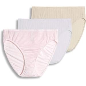 imageJockey Womens Underwear Supersoft French Cut  3 PackFrothy PinkWhiteEgyptian Scroll