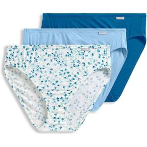imageJockey Womens Underwear Supersoft French Cut  3 PackLayered Blue Floral SprigBlue StardustAzurite Sea