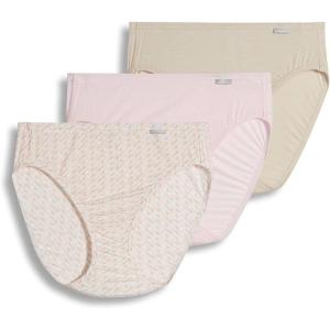 imageJockey Womens Underwear Supersoft French Cut  3 PackPastel PinwheelSandFrosty Pink