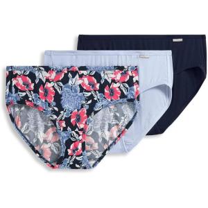 imageJockey Womens Underwear Supersoft Hipster  3 PackFloral EscapeDreamy BlueTrue Navy