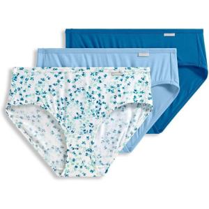 imageJockey Womens Underwear Supersoft Hipster  3 PackLayered Blue Floral SprigBlue StardustAzurite Sea