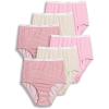 imageJockey Womens Underwear Classic Brief  6 PackSienna SunsetSimple Pink StripeIvory