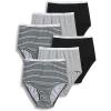 imageJockey Womens Underwear Classic Brief  6 PackBlackGrey HeatherSimple Stripe