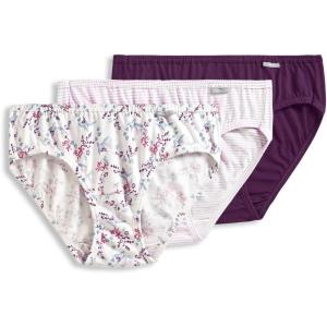 imageJockey Womens Plus Size Elance Bikini  3 PackDeep PlumBelvedere Lavender StripeBella Floral