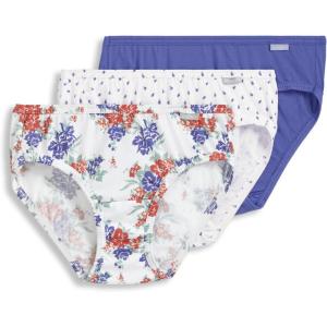 imageJockey Womens Plus Size Elance Bikini  3 PackFuture DuskGrape Brush DotFloral Wallpaper