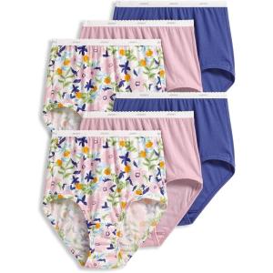 imageJockey Womens Underwear Classic Brief  6 PackFuture DuskBrush FloralPink Opal